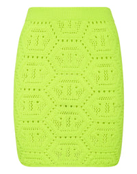 PHILIPP PLEIN Fluo Knit Mini Skirt Monogram
