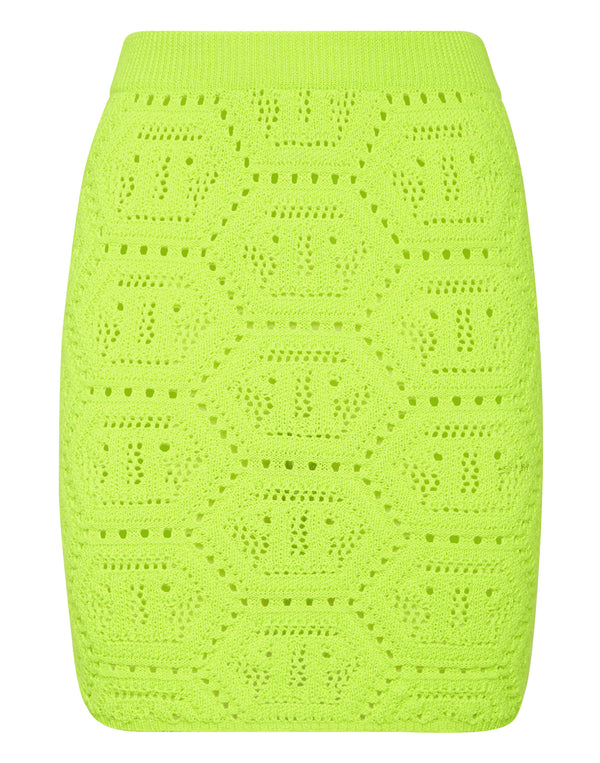 PHILIPP PLEIN Fluo Knit Mini Skirt Monogram