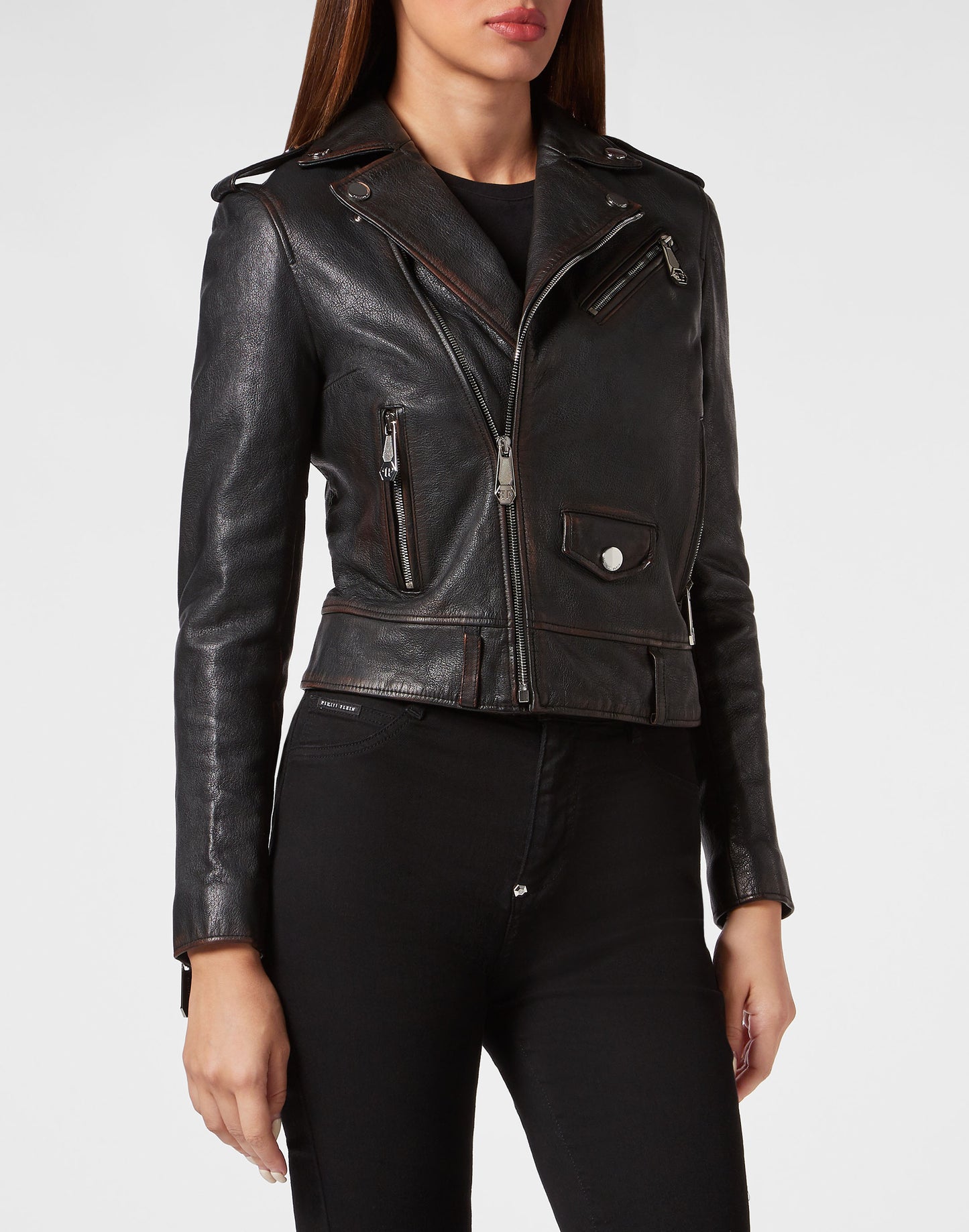 Vintage Leather Boxy Biker