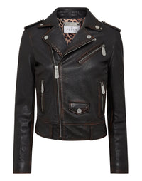 PHILIPP PLEIN Vintage Leather Boxy Biker