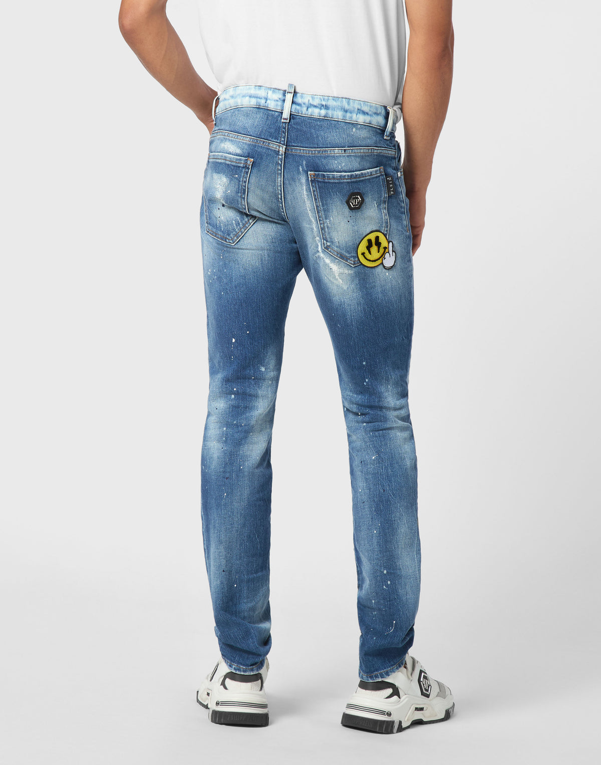 Philipp Plein｜Denim Super Straight Cut Trousers Smile 男款牛仔褲
