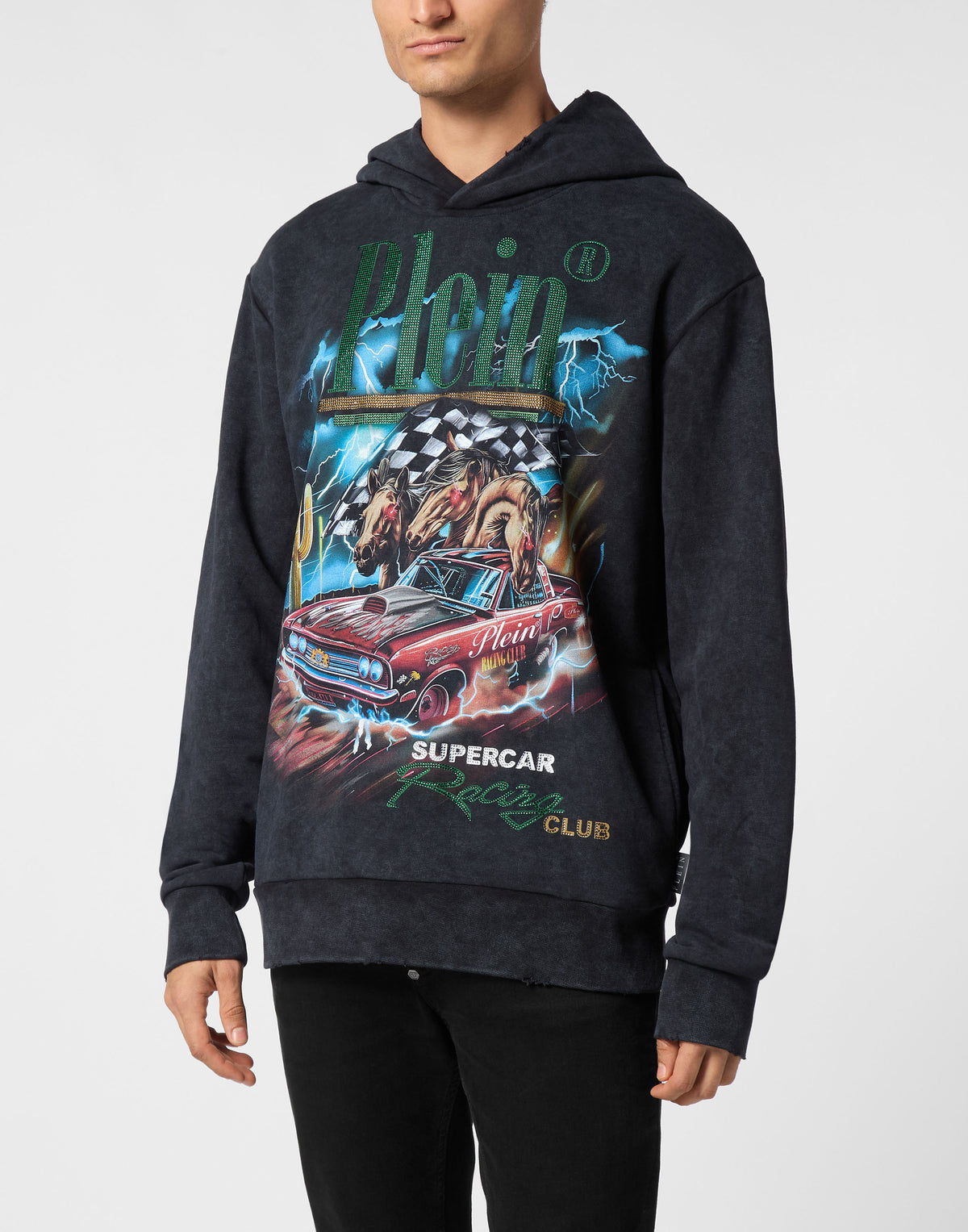 Philipp Plein｜Hoodie Sweatshirt LS Racing Club 男款帽T