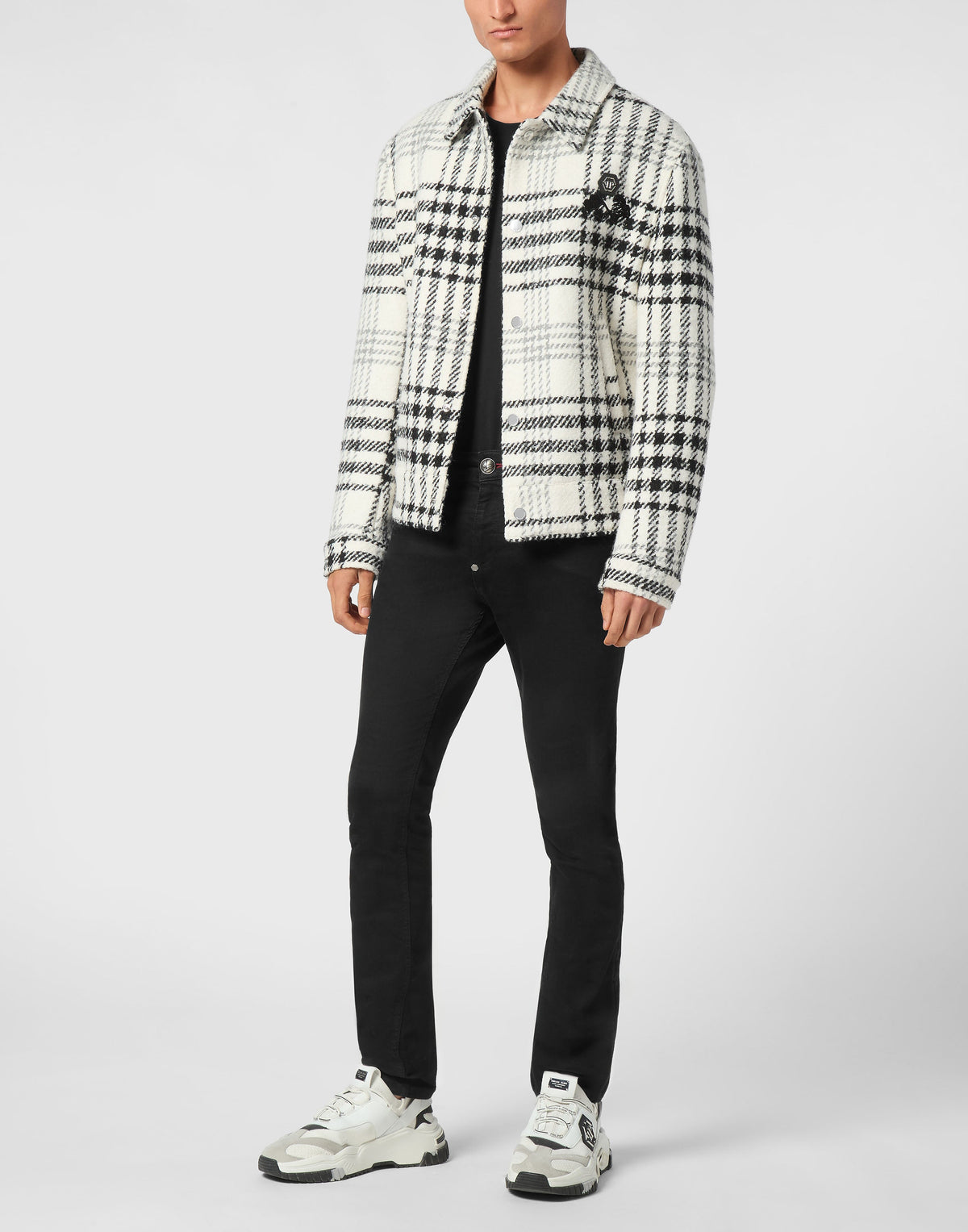 Philipp Plein Gothic Plein 男款格紋外套穿搭示範 189cm 52號