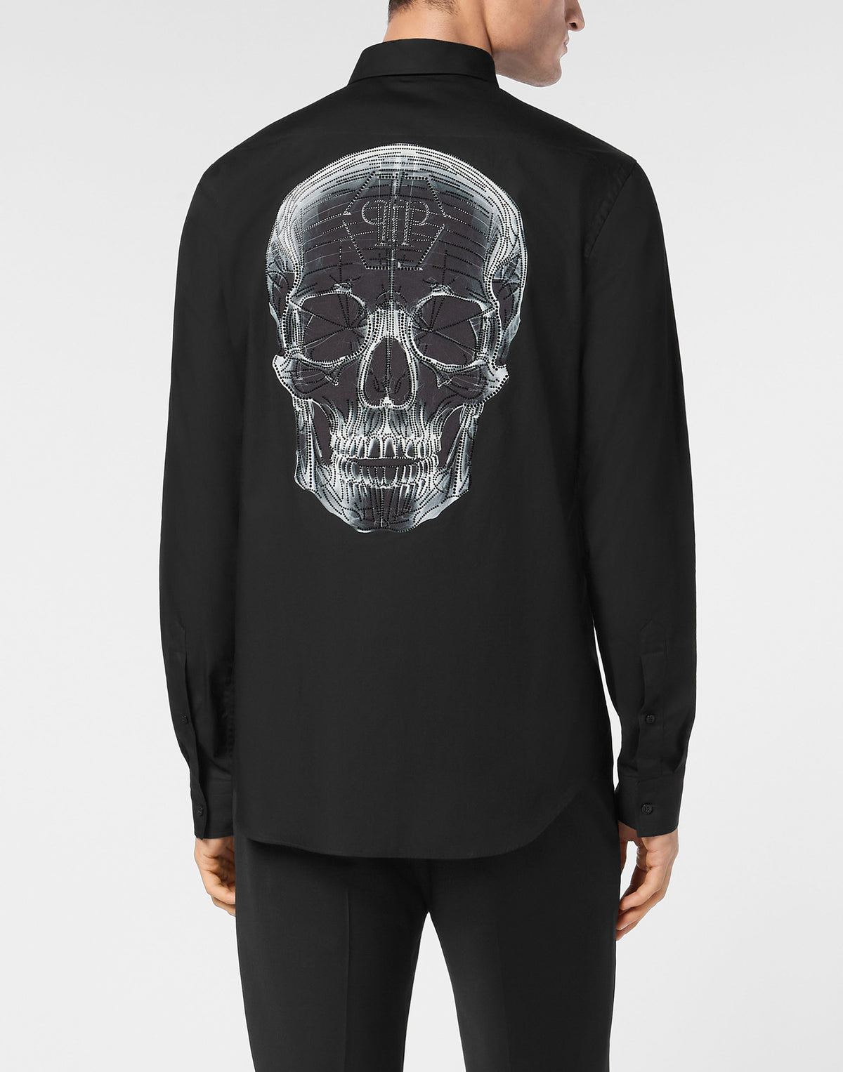 Philipp Plein｜Shirt Sugar Daddy Cut LS Strass Skull 男款襯衫
