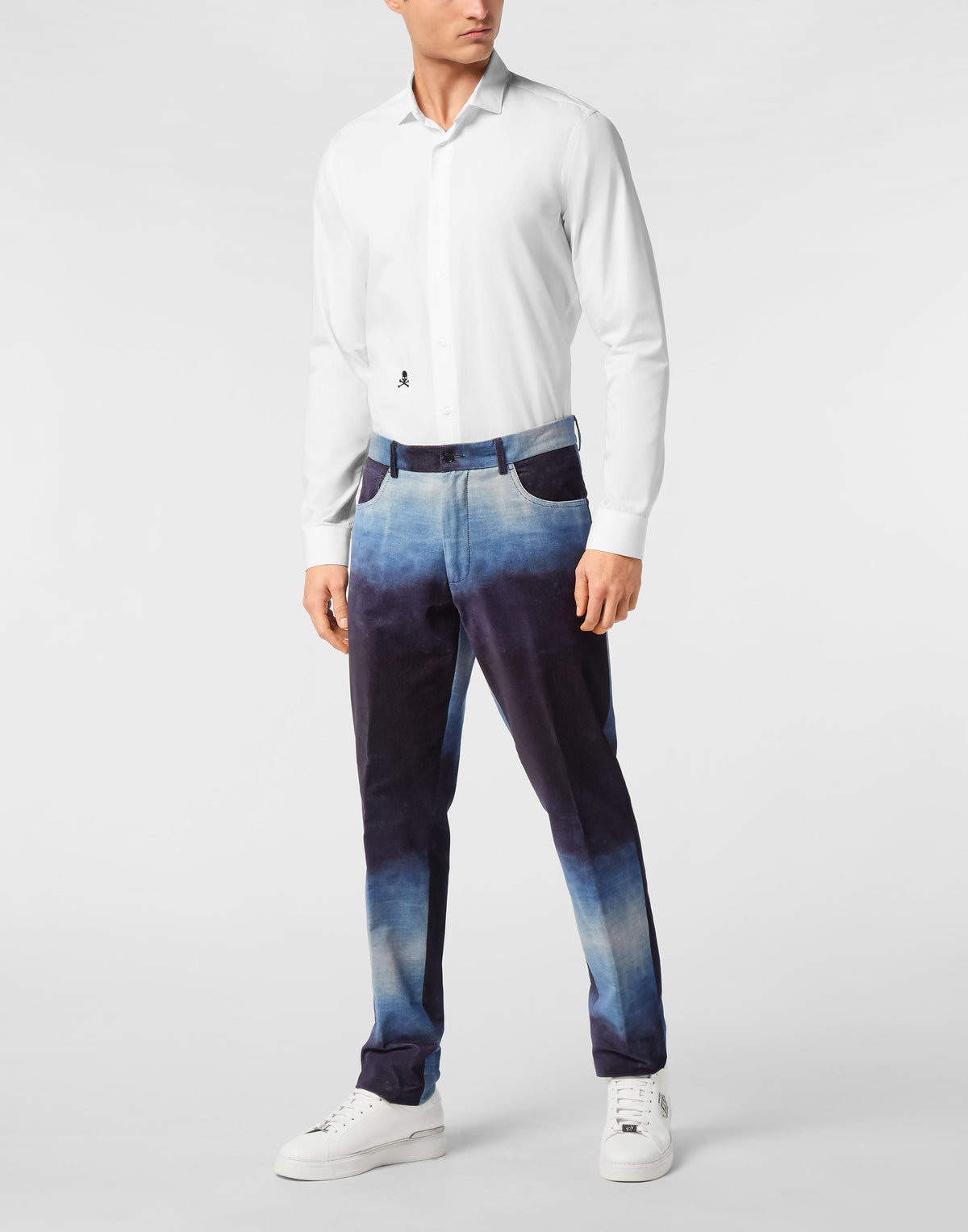Philipp Plein｜Bleached Velvet Urban Fit Chinos 男款長褲