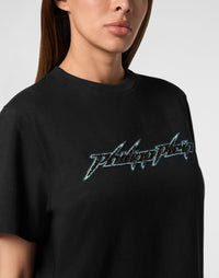 Philipp Plein｜Jersey T-Shirt Man Fit Round Neck SS Logo 女款T恤