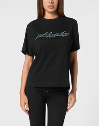 Philipp Plein｜Jersey T-Shirt Man Fit Round Neck SS Logo 女款T恤
