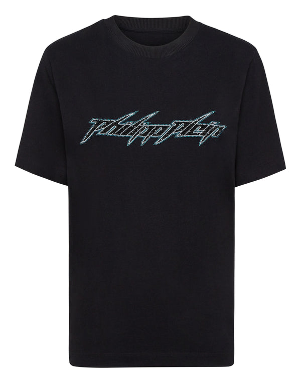 PHILIPP PLEIN Jersey T-Shirt Man Fit Round Neck SS Logo