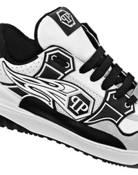 Philipp Plein｜Mix Leather Lo-Top Sneakers Strass Hexagon 男款運動鞋