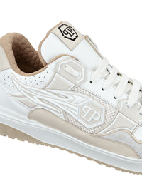 Philipp Plein｜Mix Leather Lo-Top Sneakers Strass Hexagon 男款運動鞋