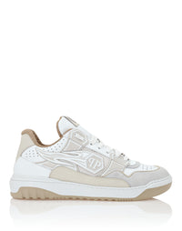 Philipp Plein｜Mix Leather Lo-Top Sneakers Strass Hexagon 男款運動鞋