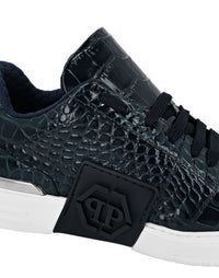 Philipp Plein｜Croco Printed Leather Lo-Top Sneakers Hexagon 男款運動鞋