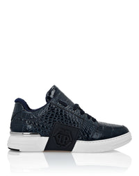 Philipp Plein｜Croco Printed Leather Lo-Top Sneakers Hexagon 男款運動鞋