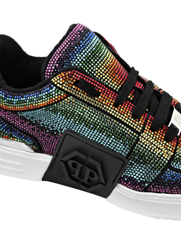 Philipp Plein｜Suede Lo-Top Sneakers Strass Hexagon 男款運動鞋