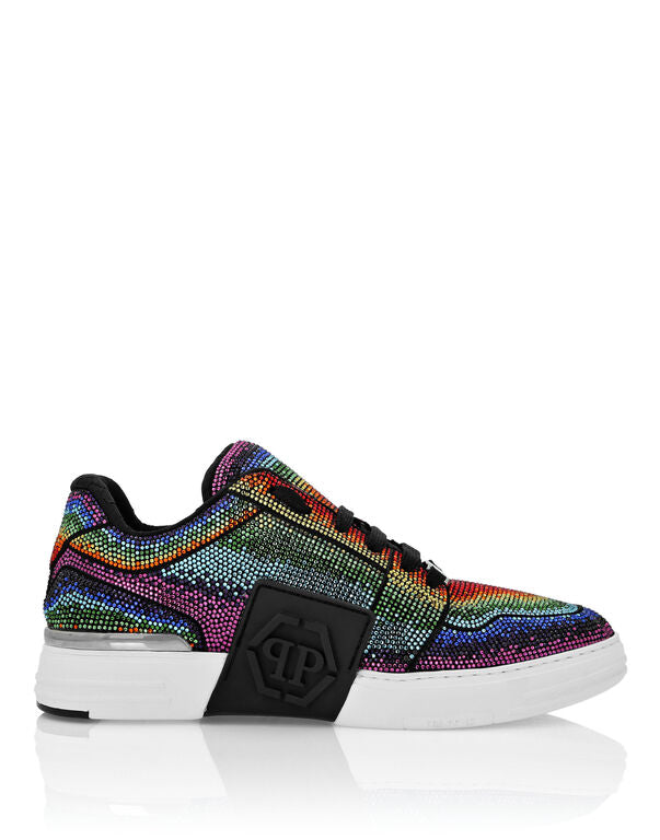 Philipp Plein｜Suede Lo-Top Sneakers Strass Hexagon 男款運動鞋