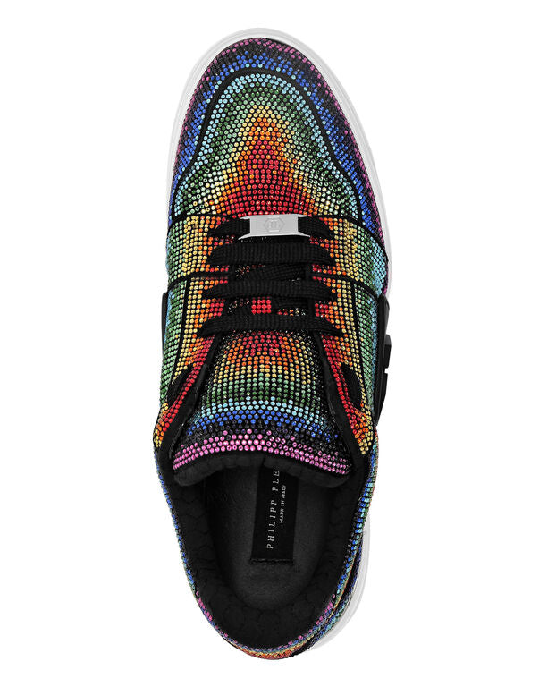 Philipp Plein｜Suede Lo-Top Sneakers Strass Hexagon 男款運動鞋