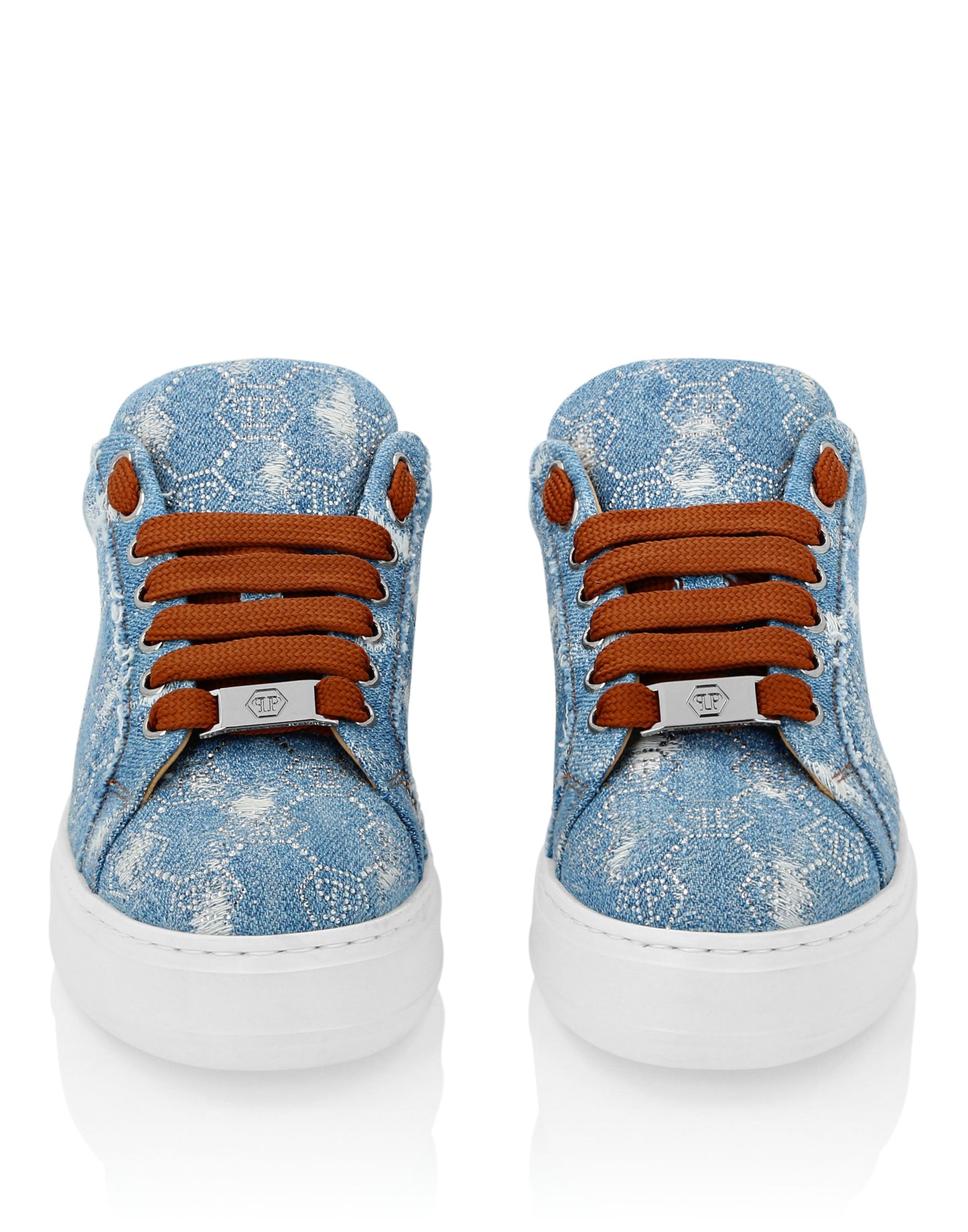 Denim Lo Top Sneakers Monogram Strass
