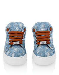 Philipp Plein｜Denim Lo Top Sneakers Monogram Strass 女款丹寧休閒鞋