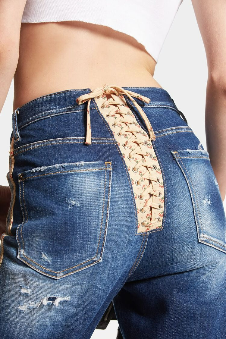 DSQUARED2｜MEDIUM RIPPED KNEE WASH BOSTON JEANS 女款牛仔褲
