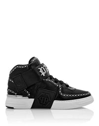 Philipp Plein｜Nappa Leather Mid-Top Sneakers Gothic Plein 男款運動鞋