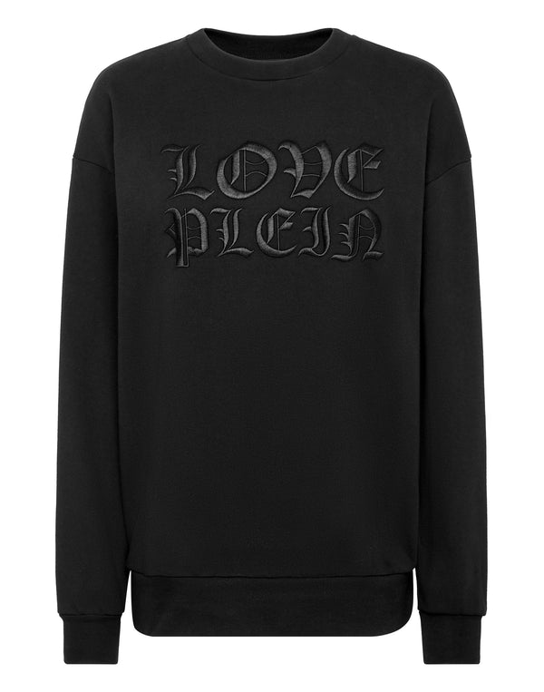 PHILIPP PLEIN Padded Shoulder Sweatshirt Roundneck Heart
