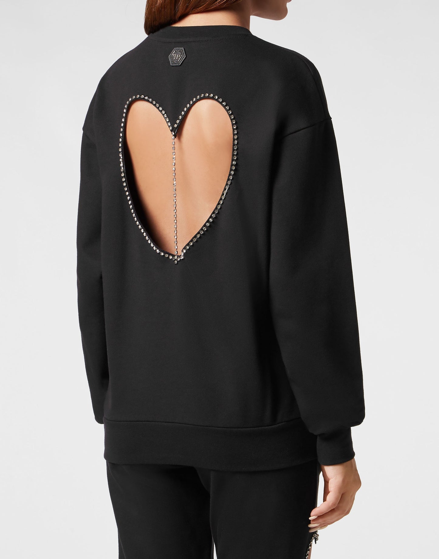 Padded Shoulder Sweatshirt Roundneck Heart