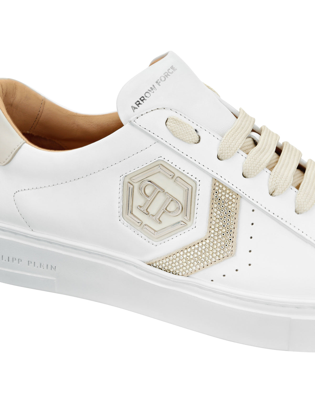 Philipp Plein｜Lo-Top Leather Arrow Force Strass Sneakers 女款運動鞋