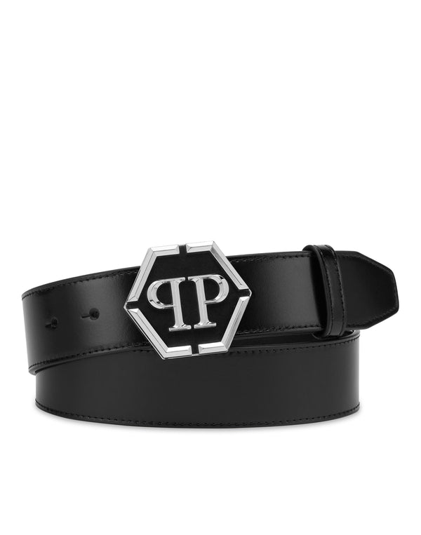 PHILIPP PLEIN Leather Belt Hexagon