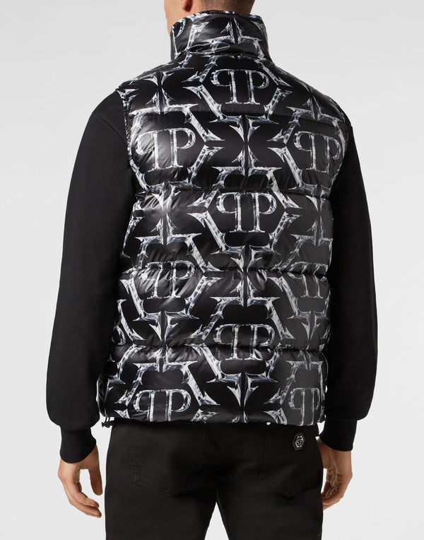 Philipp Plein｜Nylon Puffer Vest Chrome black 男款羽絨外套